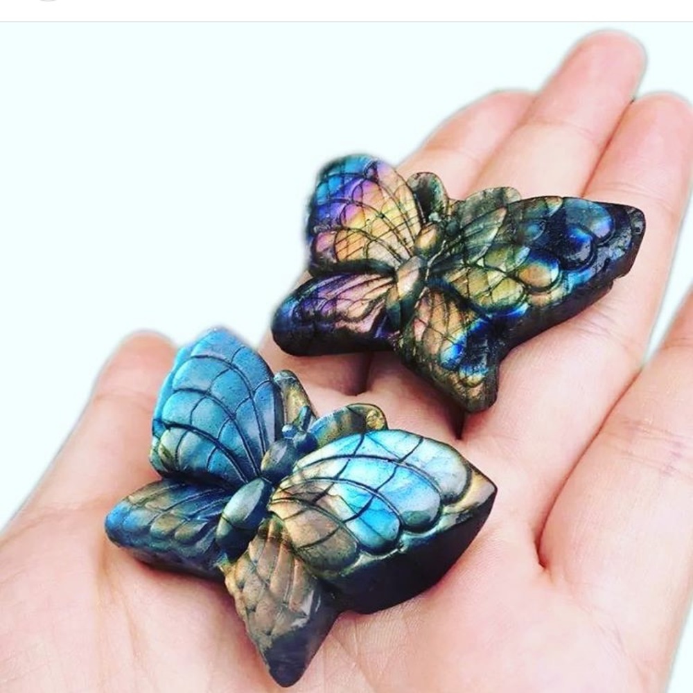 Carved Labradorite Crystal Butterflies 🦋